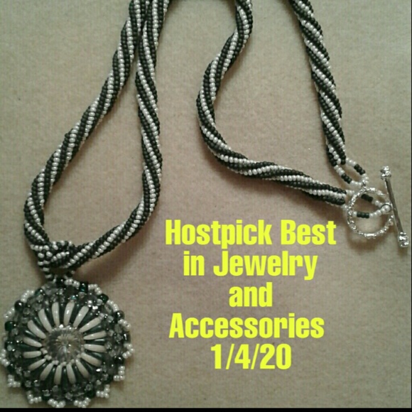 HANDMADE:”Giant Blossom” reversible swarovski crystal beaded necklace - Picture 1 of 5